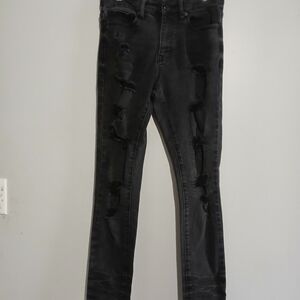 Nova Men Brand Mens Black Distressed Jeans. Size 30X30